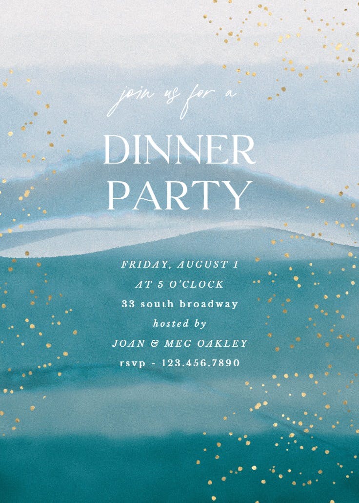 Desert sunset Dinner Party Invitation Template (Free) Greetings Island